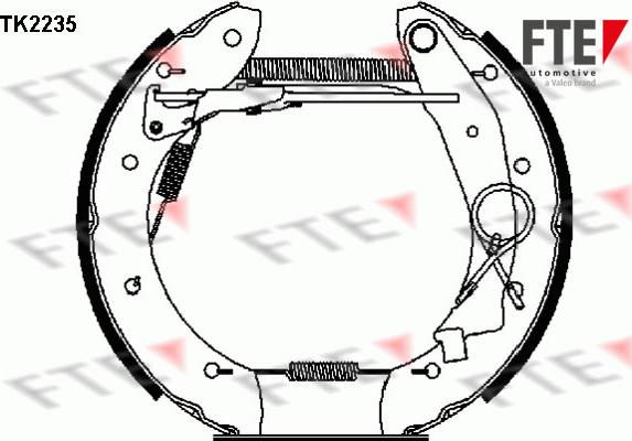 FTE TK2235 - Kit freno, freni a tamburo www.autoricambit.com