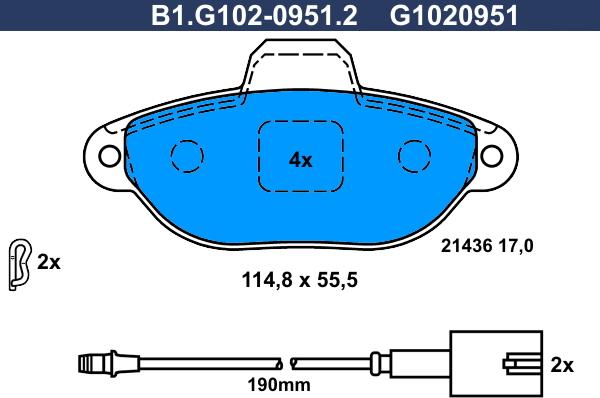 Galfer B1.G102-0951.2 - Kit pastiglie freno, Freno a disco www.autoricambit.com