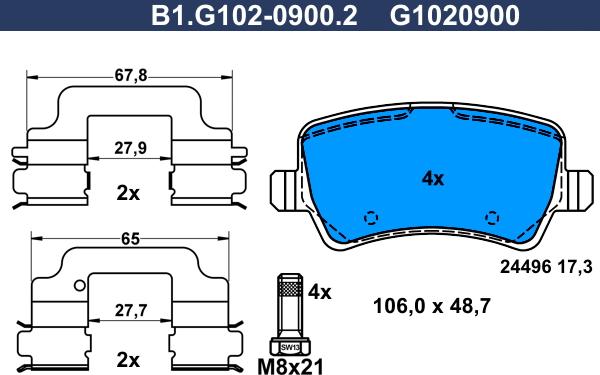 Galfer B1.G102-0900.2 - Kit pastiglie freno, Freno a disco www.autoricambit.com