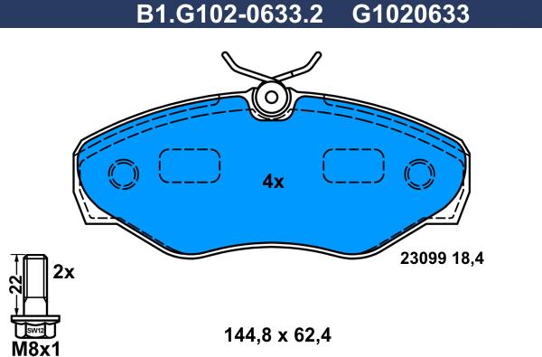 Galfer B1.G102-0633.2 - Kit pastiglie freno, Freno a disco www.autoricambit.com