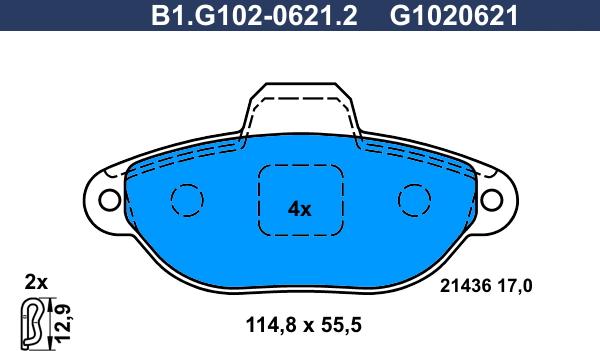 Galfer B1.G102-0621.2 - Kit pastiglie freno, Freno a disco www.autoricambit.com