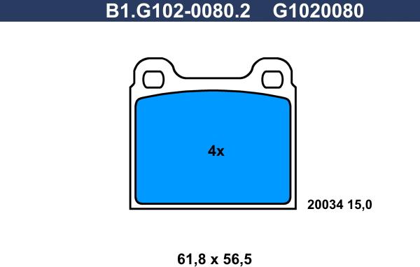 Galfer B1.G102-0080.2 - Kit pastiglie freno, Freno a disco www.autoricambit.com
