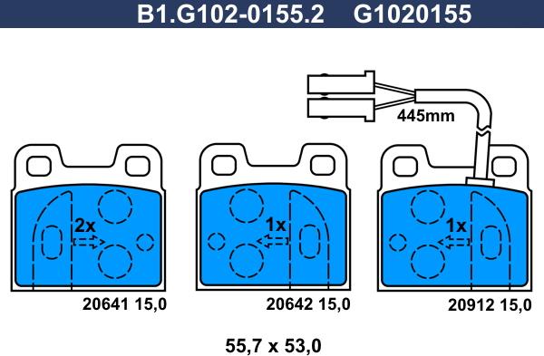 Galfer B1.G102-0155.2 - Kit pastiglie freno, Freno a disco www.autoricambit.com