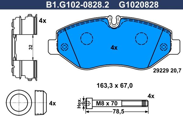 Galfer B1.G102-0828.2 - Kit pastiglie freno, Freno a disco www.autoricambit.com