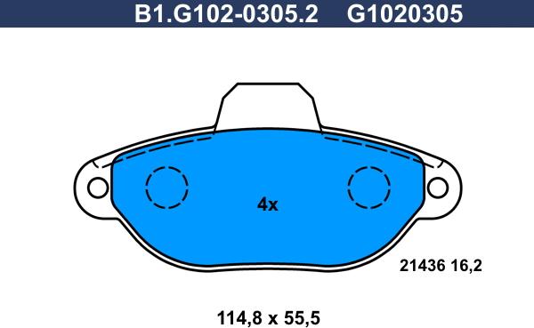 Galfer B1.G102-0305.2 - Kit pastiglie freno, Freno a disco www.autoricambit.com
