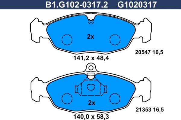 Galfer B1.G102-0317.2 - Kit pastiglie freno, Freno a disco www.autoricambit.com