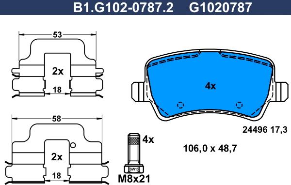 Galfer B1.G102-0787.2 - Kit pastiglie freno, Freno a disco www.autoricambit.com