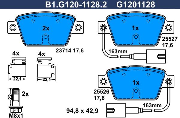 Galfer B1.G120-1128.2 - Kit pastiglie freno, Freno a disco www.autoricambit.com