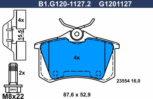 Galfer B1.G120-1127.2 - Kit pastiglie freno, Freno a disco www.autoricambit.com