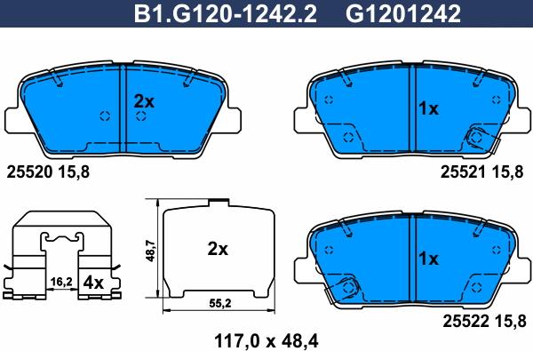 Galfer B1.G120-1242.2 - Kit pastiglie freno, Freno a disco www.autoricambit.com