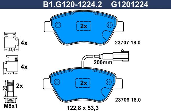 Galfer B1.G120-1224.2 - Kit pastiglie freno, Freno a disco www.autoricambit.com