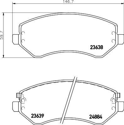 HELLA 8DB 355 010-051 - Kit pastiglie freno, Freno a disco www.autoricambit.com