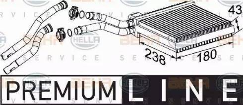 HELLA 8FH 351 315-641 - Scambiatore calore, Riscaldamento abitacolo www.autoricambit.com