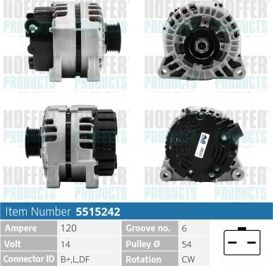 Hoffer H5515242 - Alternatore www.autoricambit.com