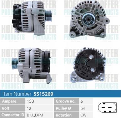 Hoffer H5515269 - Alternatore www.autoricambit.com