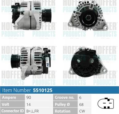 Hoffer H5510125 - Alternatore www.autoricambit.com