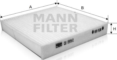 Mann-Filter CU 1919/2 - Filtro, Aria abitacolo www.autoricambit.com