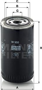 Mann-Filter W 950 - Filtro olio www.autoricambit.com