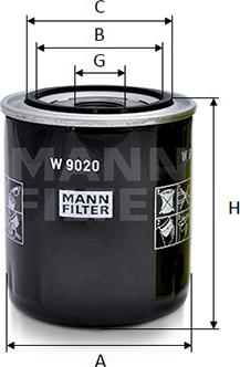 Mann-Filter W 9020 - Filtro olio www.autoricambit.com