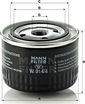 Mann-Filter W 914/4 - Filtro olio www.autoricambit.com