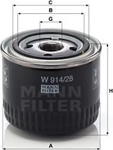 Mann-Filter W 914/28 - Filtro olio www.autoricambit.com