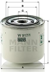 Mann-Filter W 917/1 - Filtro olio www.autoricambit.com