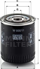 Mann-Filter W 930/11 - Filtro olio www.autoricambit.com