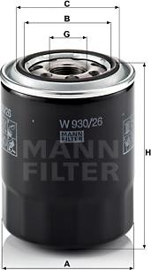 Mann-Filter W 930/26 - Filtro olio www.autoricambit.com
