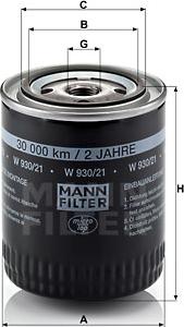 Mann-Filter W 930/21 - Filtro olio www.autoricambit.com