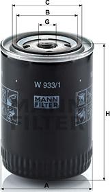 Mann-Filter W 933/1 - Filtro olio www.autoricambit.com