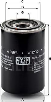 Mann-Filter W 929/3 - Filtro olio www.autoricambit.com