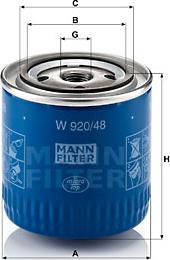 Mann-Filter W 920/48 - Filtro olio www.autoricambit.com