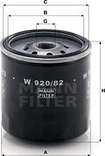 Mann-Filter W 920/82 - Filtro olio www.autoricambit.com