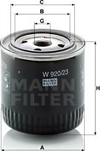 Mann-Filter W 920/23 - Filtro olio www.autoricambit.com