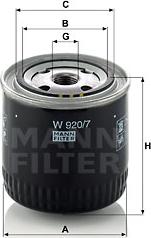 Mann-Filter W 920/7 - Filtro olio www.autoricambit.com