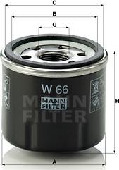 Mann-Filter W 66 - Filtro olio www.autoricambit.com