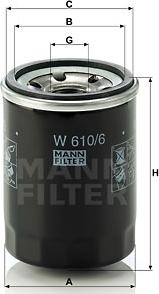 Mann-Filter W 610/6 - Filtro olio www.autoricambit.com