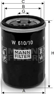 Mann-Filter W 610/10 - Filtro olio www.autoricambit.com