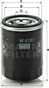 Mann-Filter W 610/1 - Filtro olio www.autoricambit.com