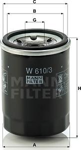Mann-Filter W 610/3 - Filtro olio www.autoricambit.com