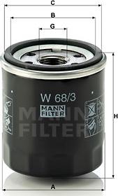 Mann-Filter W 68/3 - Filtro olio www.autoricambit.com