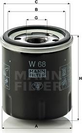 Mann-Filter W 68 - Filtro olio www.autoricambit.com