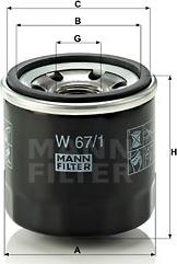 Mann-Filter W 67/1 - Filtro olio www.autoricambit.com