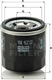 Mann-Filter W 67/2 - Filtro olio www.autoricambit.com