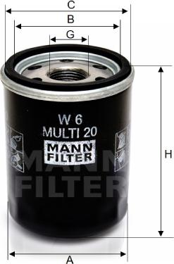 Mann-Filter W 6 MULTI 20 - Filtro olio www.autoricambit.com