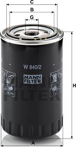 Mann-Filter W 840/2 - Filtro olio www.autoricambit.com