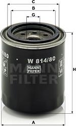 Mann-Filter W 814/80 - Filtro olio www.autoricambit.com