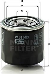 Mann-Filter W 811/80 - Filtro olio www.autoricambit.com