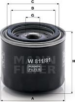Mann-Filter W 811/81 - Filtro olio www.autoricambit.com