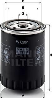 Mann-Filter W 830/1 - Filtro olio www.autoricambit.com